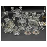 Large Lot Glass and Metal Candle Holders