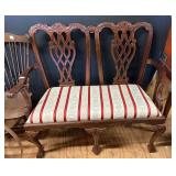 Chippendale Style Two Seater Mahogany