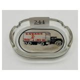 Vintage Savage Truck Lines Glass Ashtray
