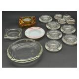 Vintage Glass Ashtrays & Glass Furniture Coasters