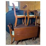 Mahogany Drop-Leaf Table W/6 Chairs
