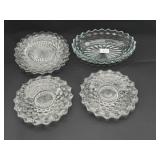 American Fostoria Glass Plates and Bowl Lot