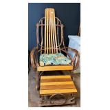Hickory Bentwood Rocking Chair & Footstool