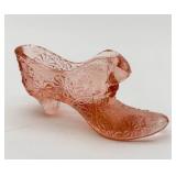 Pink Daisy & Button Glass Slipper