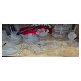 Large Shelf Lot of Clear Glassware