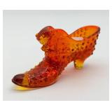 Fenton Amberina Hobnail Glass Slipper