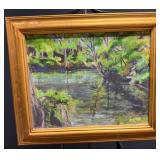 Framed Impressionist Landscape Painting NC Spruill