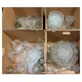 Four Large Box Lots of Clear Glassware