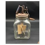 Vintage 8-Quart Glass Butter Churn