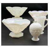 Milk Glass Grape Pattern Dishes