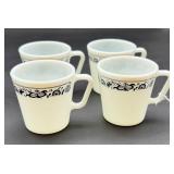 4 Pyrex Old Town Blue Onion Pattern Mugs