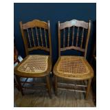 2 Vintage Cane Bottom Chairs