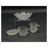 Pressed Glass Tableware 4 Pieces