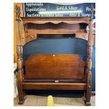 Queen Size Four Poster Bed w/Carved Detail