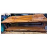 Wooden Coffee Table With Lower Shelf