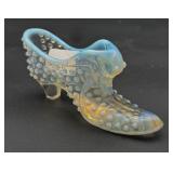 Fenton Moonstone Opalescent Glass Slipper