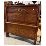Antique Tiger Oak Headboard & Footboard