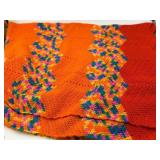 Crocheted Afghan With Zigzag Pattern