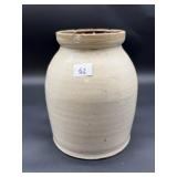 Vintage Glazed Stoneware Jar Rim Chips