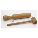 Wooden Pestel and Mallet