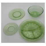 Green Depression Glass Lot