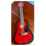 Harmony Acoustic Guitar in Red Junior Size