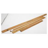 4 Vintage Wooden Yard Sticks