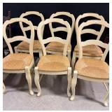 French Country Dining Chairs w/Rush Seat (6)