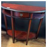 Wooden Demilune Console Table