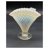 Fenton Hobnail Opalescent Glass Fan Vase