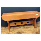Wooden Bench With Heart Cutouts