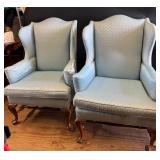 Pair of Upholstered Wingback Chairs