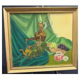Still Life Oil Painting With Gilt Frame
