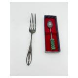 Sterling Silver Fork & Collectible Spoon
