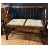 Vintage Spindle Back Wood Settee