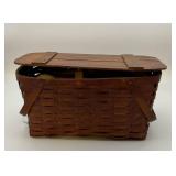 Woven Wood Basket With Twine Contents