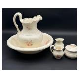 Vintage Ceramic Pitcher and Bowl Set