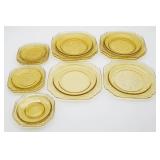 Federal Glass Madrid Yellow Amber Depression