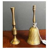 Brass Candlestick Holder and Bell