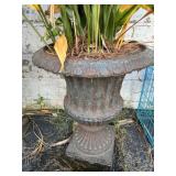 Classic Fluted Cast Iron Garden Urn Planter
