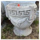 Concrete Greek Style Urn Planter w/Grape Design