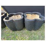 (2) Clover Shaped Ceramic Planters
