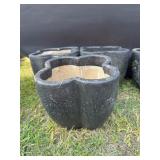 (3) Clover Shaped Ceramic Planters