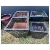 (4) Ceramic Square Planters