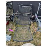 (2) Black Wrought Iron Patio Chairs