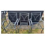 (3) Black Patio Chairs
