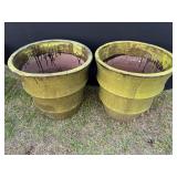 (2) Ceramic Bamboo Garden Pots