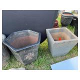 (2) Ceramic Planters ~ One Fleur-de-lis Emblem