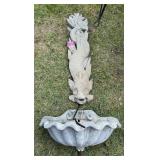 Concrete Garden Fountain Oriental Fish Design