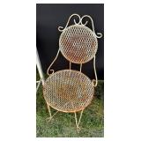 White Wrought Iron Ice Cream Parlor Chair